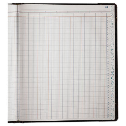 Image of Boorum & Pease® 1602 1/2-150-12 Extra-Durable Bound Book, Double-Page 12-Column Accounting, Black/maroon/gold Cover, 11.94 X 9.78 Sheets, 150 Sheets/book