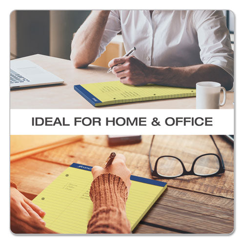 Image of Ampad® 20-246 Double Sheet Pads, Narrow Rule, (100) Canary Yellow 8.5 x 11 Sheets