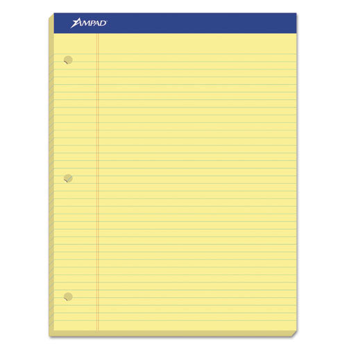 Image of Ampad® 20-246 Double Sheet Pads, Narrow Rule, (100) Canary Yellow 8.5 x 11 Sheets