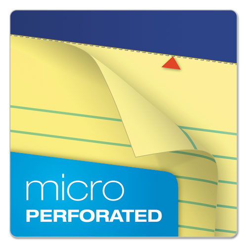 Image of Ampad® Perforated Writing Pads, Wide/Legal Rule, (50) Canary Yellow 8.5 x 11 Sheets, 12/Pack