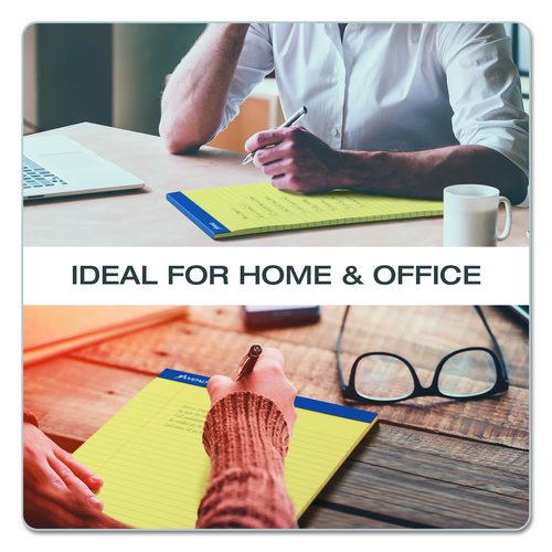 Image of Ampad® Perforated Writing Pads, Wide/Legal Rule, (50) Canary Yellow 8.5 x 11 Sheets, 12/Pack