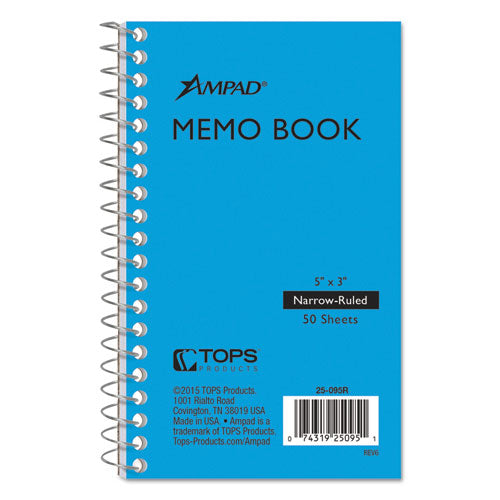 Image of Ampad® 25-095R Memo Books, Narrow Rule, Randomly Assorted Cover Color, (50) 5 x 3 Sheets