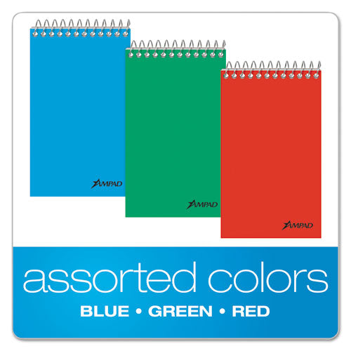 Image of Ampad® 45-093 Memo Pads, Assorted Cover Colors, Narrow Rule, (60) White 3 x 5 Sheets, 3/Pack