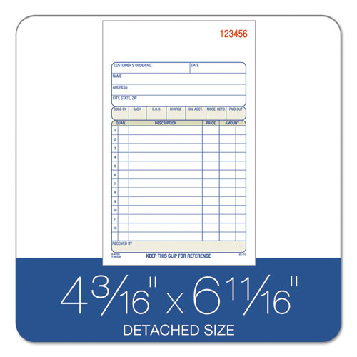 Image of Adams® DC4705 Multipart Sales Order Pad, 12 Lines, Two-Part Carbonless, 4.19 x 6.69, 50 Forms Total