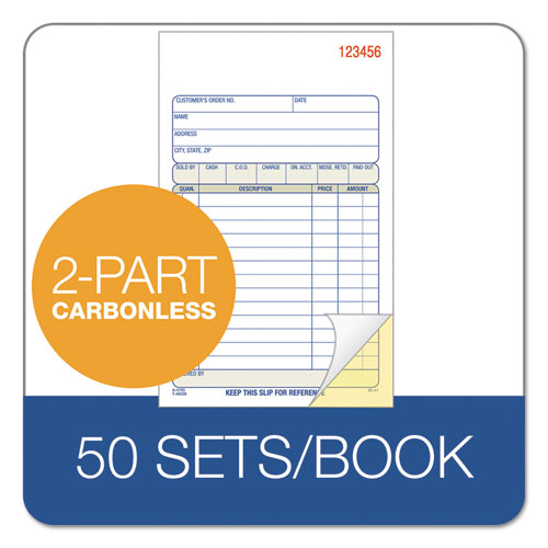 Image of Adams® DC4705 Multipart Sales Order Pad, 12 Lines, Two-Part Carbonless, 4.19 x 6.69, 50 Forms Total