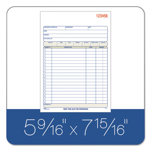 Image of Adams® DC5805 Multipart Sales Order Pad, 18 Lines, Two-Part Carbonless, 5.56 x 7.94, 50 Forms Total