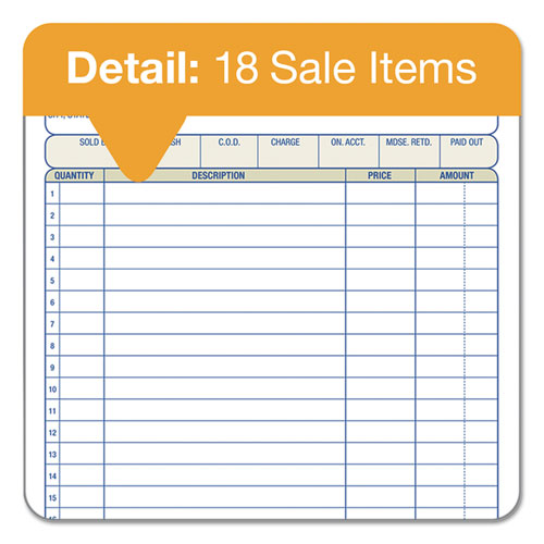 Image of Adams® DC5805 Multipart Sales Order Pad, 18 Lines, Two-Part Carbonless, 5.56 x 7.94, 50 Forms Total