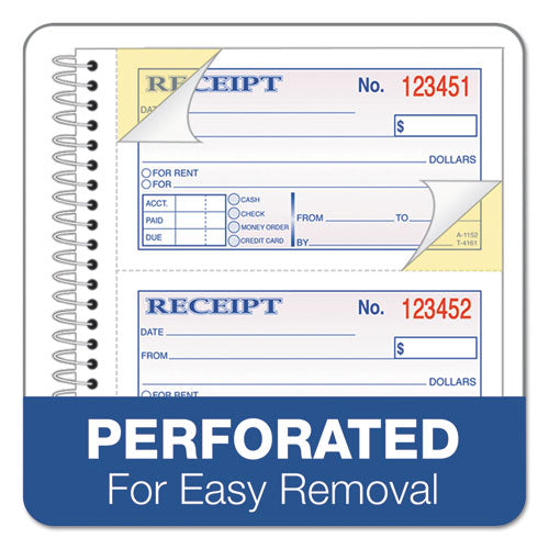 Image of Adams® SC1152 Multipart Money/Rent Receipt Book, Two-Part Carbonless, 4.75 x 2.75, 4 Forms/Sheet, 200 Forms Total