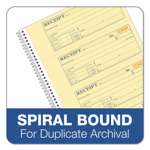 Image of Adams® SC1182 Multipart Money/Rent Receipt Book, Two-Part Carbonless, 7.13 x 2.75, 4 Forms/Sheet, 200 Forms Total