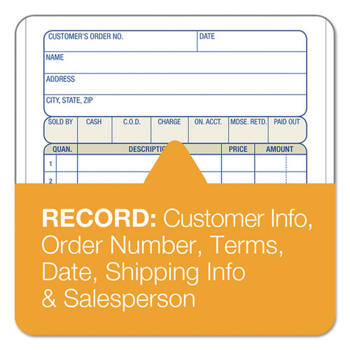 Image of Adams® TC4705 Multipart Sales Order Pad, Three-Part Carbonless, 4.19 x 6.69, 50 Forms Total