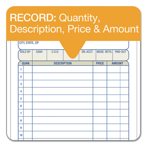 Image of Adams® TC4705 Multipart Sales Order Pad, Three-Part Carbonless, 4.19 x 6.69, 50 Forms Total