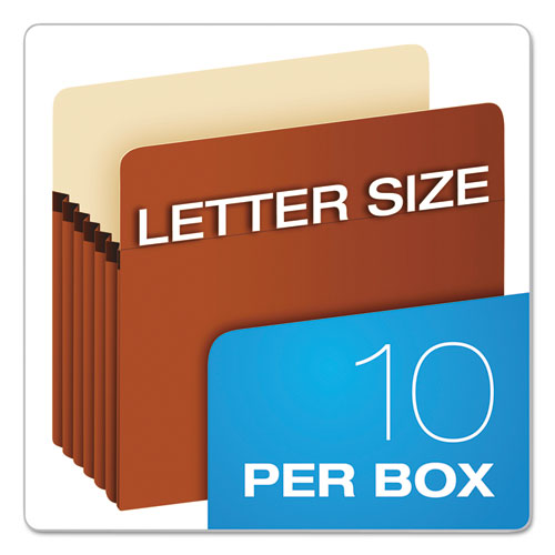 Image of Pendaflex® E1534G Earthwise by Pendaflex Recycled File Pockets, 5.25" Expansion, Letter Size, Red Fiber