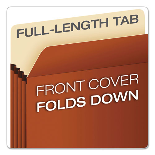 Image of Pendaflex® E1534G Earthwise by Pendaflex Recycled File Pockets, 5.25" Expansion, Letter Size, Red Fiber