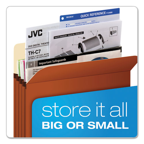 Image of Pendaflex® E1524E Earthwise by Pendaflex Recycled File Pockets, 3.5" Expansion, Letter Size, Red Fiber