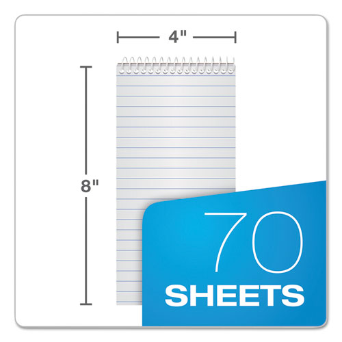Image of TOPS 8030 Reporter's Notepad, White Cover, Wide/Legal Rule, (70) White 4 x 8 Sheets, 12/Pack