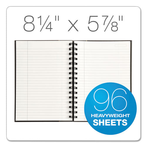 Image of TOPS 25330 Royale Wirebound Business Notebooks, 1-Subject, Medium/College Rule, Black/Gray Cover, (96) 8.25 x 5.88 Sheets