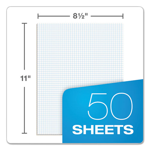 Image of TOPS 33051 Quadrille Pads, Quadrille Rule (5 sq/in), (50) White 8.5 x 11 Sheets