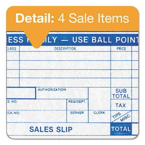 Image of TOPS 38538 Credit Card Sales Slip, Three-Part Carbonless, 7.78 x 3.25, 100 Forms Total