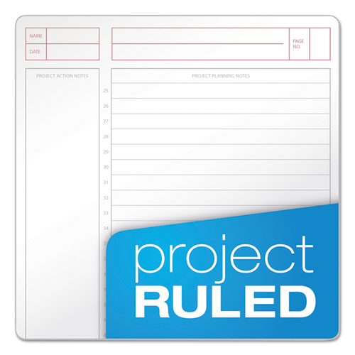 Image of TOPS 63828 JEN Action Planner, 1-Subject, Narrow Rule, Black Cover, (100) 8.5 x 6.75 Sheets