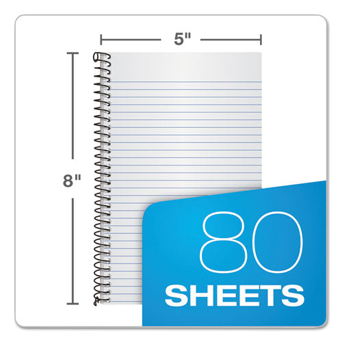 Image of TOPS 74108 Second Nature Single Subject Wirebound Notebooks, Narrow Rule, Green Cover, (80) 8 x 5 Sheets