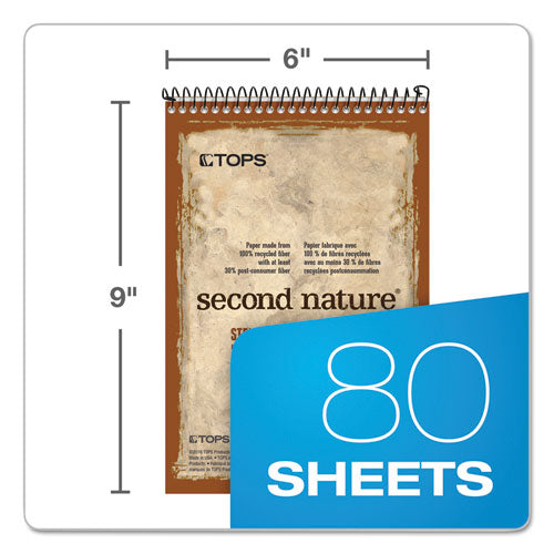 Image of TOPS 74688 Second Nature Recycled Notepads, Brown Cover, Gregg Rule, (80) White 6 x 9 Sheets