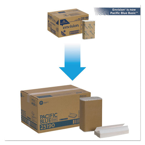 Image of Georgia Pacific® Professional 25190 Pacific Blue Basic C-Fold Paper Towel, 1-Ply, 10.1 x 12.7, White, 240/Pack, 10 Packs/Carton