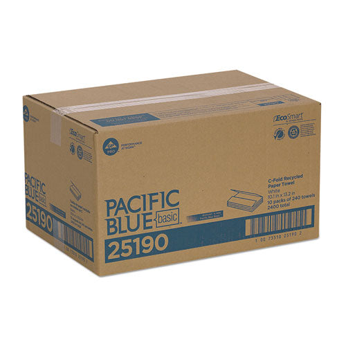 Image of Georgia Pacific® Professional 25190 Pacific Blue Basic C-Fold Paper Towel, 1-Ply, 10.1 x 12.7, White, 240/Pack, 10 Packs/Carton