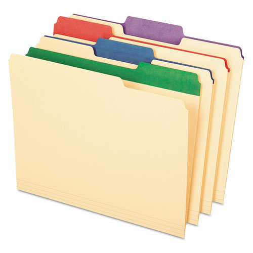 Image of Pendaflex® 84101EE Color Tab File Folders, 1/3-Cut Tabs: Assorted, Letter Size, 0.75" Expansion, Manila, 50/Box