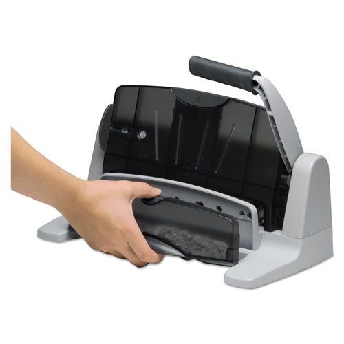 Image of Swingline® A7074357B 40-Sheet Lighttouch Heavy-Duty Two- To Seven-Hole Punch, 9/32" Holes, Black/gray