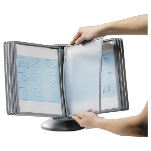 Image of Durable® 553937 Sherpa Motion Desk Reference System, 10 Panels, Gray Borders