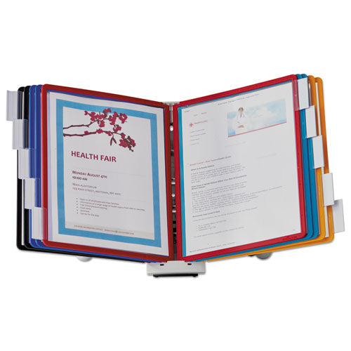 Image of Durable® 554200 SHERPA Desk Reference System, 10 Panels, 10 x 5.63 x 13.88, Assorted Borders