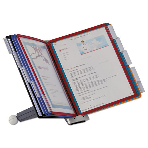 Image of Durable® 554200 SHERPA Desk Reference System, 10 Panels, 10 x 5.63 x 13.88, Assorted Borders
