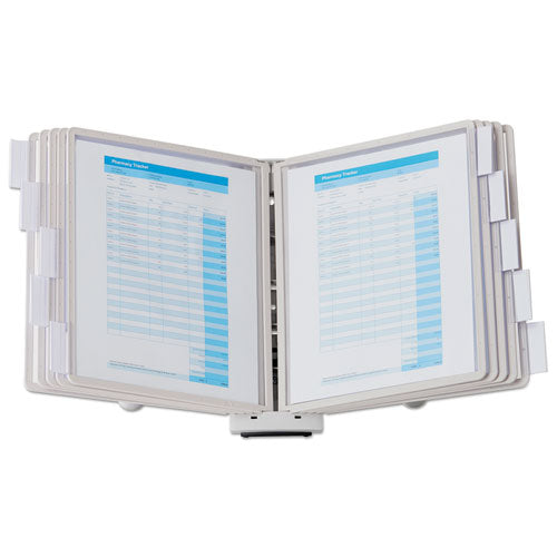Image of Durable® 554210 SHERPA Desk Reference System, 10 Panels, 10 x 5.88 x 13.5, Gray Borders