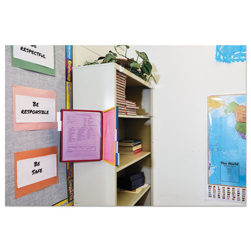 Image of Durable® 576200 Vario Magnetic Wall Reference System, 5 Panels, 10 Pockets, Assorted Borders