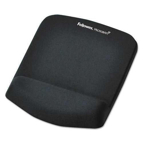 Image of Fellowes® 9252001 PlushTouch Mouse Pad with Wrist Rest, 7.25 x 9.38, Black