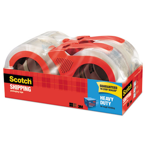 Image of Scotch® 3850-4RD-6GC 3850 Heavy-Duty Packaging Tape With Dispenser, 3" Core, 1.88" X 54.6 Yds, Clear, 4/pack