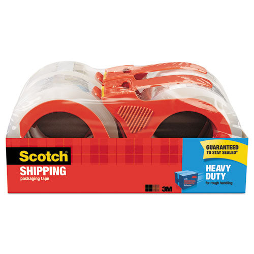 Image of Scotch® 3850-4RD-6GC 3850 Heavy-Duty Packaging Tape With Dispenser, 3" Core, 1.88" X 54.6 Yds, Clear, 4/pack