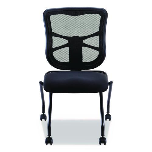 Image of Alera® Alera Elusion Mesh Nesting Chairs, Supports Up to 275 lb, 18.1" Seat Height, Black Seat, Black Back, Black Base, 2/Carton