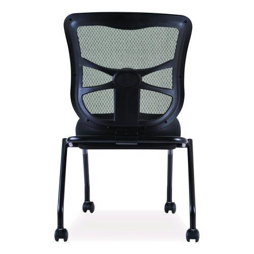 Image of Alera® Alera Elusion Mesh Nesting Chairs, Supports Up to 275 lb, 18.1" Seat Height, Black Seat, Black Back, Black Base, 2/Carton