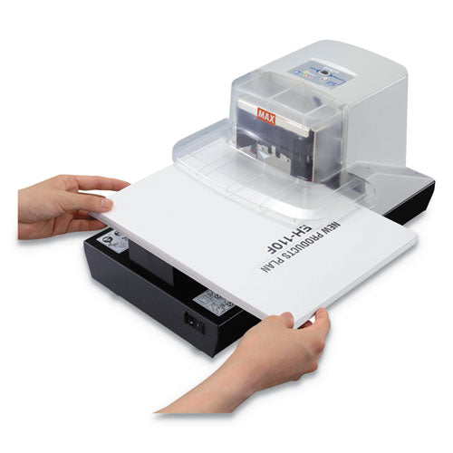 Image of MAX EH110F Eh-110f Professional Heavy Duty Flat Clinch Stapler, 100-Sheet Capacity, Gray