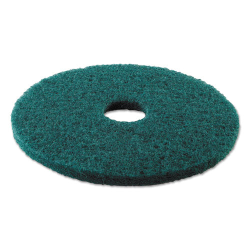 Image of Boardwalk® BWK4013GRE Heavy-Duty Scrubbing Floor Pads, 13" Diameter, Green, 5/carton