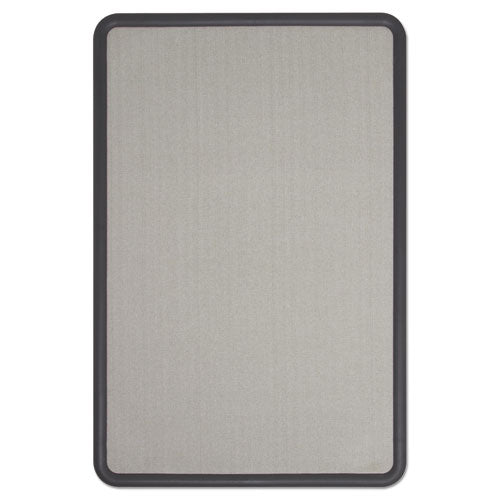 Image of Quartet® 7693G Contour Fabric Bulletin Board, 36" x 24", Gray Surface, Black Plastic Frame