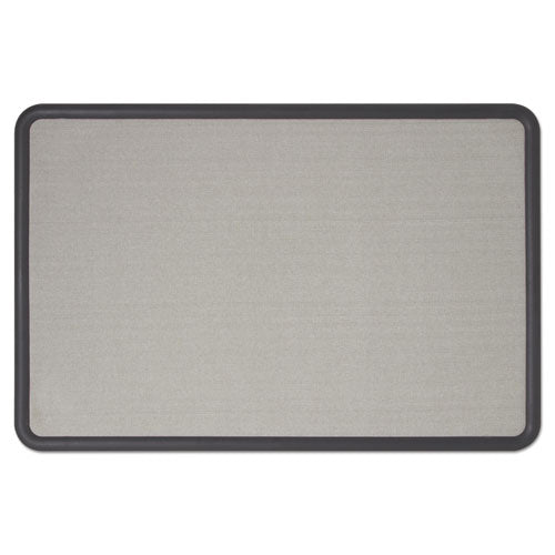 Image of Quartet® 7693G Contour Fabric Bulletin Board, 36" x 24", Gray Surface, Black Plastic Frame
