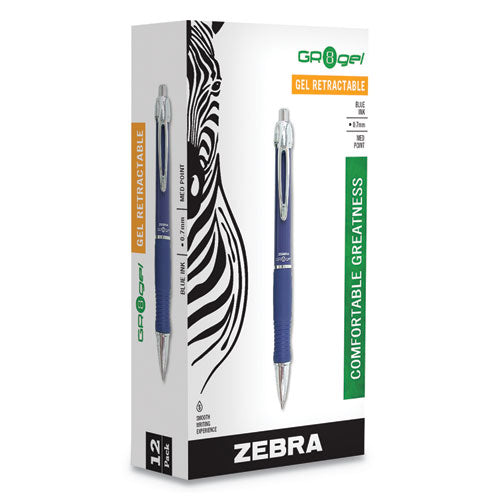 Image of Zebra® 42620 Sarasa Dry X10 Gel Pen, Retractable, Medium 0.7 mm, Blue Ink, Blue/Silver Barrel, 12/Pack