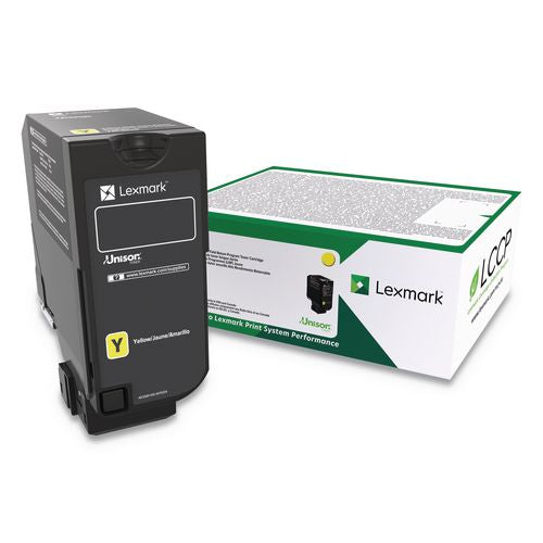 Image of Lexmark 74C0HYG 74c0hyg High-Yield Toner, 12,000 Page-Yield, Yellow