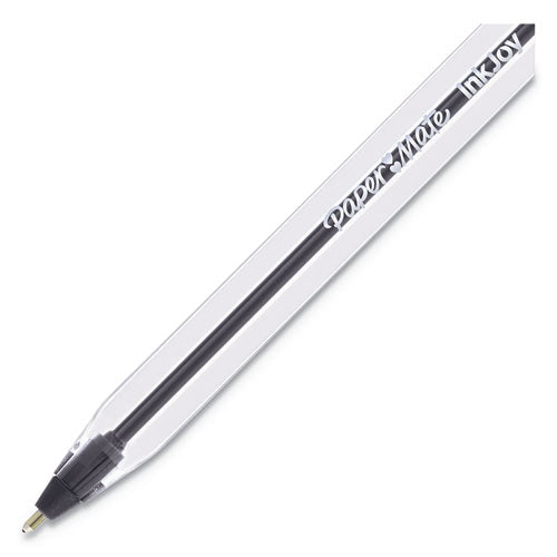 Image of Paper Mate® 2013154 Inkjoy 50st Ballpoint Pen, Stick, Medium 1 Mm, Black Ink, Clear Barrel, Dozen