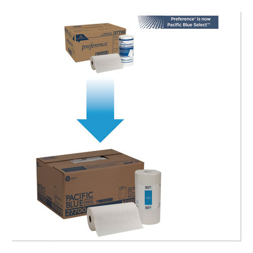 Image of Georgia Pacific® Professional 27700 Pacific Blue Select Two-Ply Perforated Paper Kitchen Roll Towels, 2-Ply, 11 x 8.8, White, 250/Roll, 12 Rolls/Carton