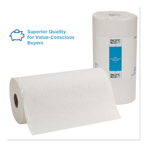 Image of Georgia Pacific® Professional 27700 Pacific Blue Select Two-Ply Perforated Paper Kitchen Roll Towels, 2-Ply, 11 x 8.8, White, 250/Roll, 12 Rolls/Carton