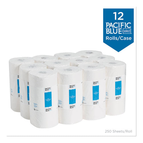 Image of Georgia Pacific® Professional 27700 Pacific Blue Select Two-Ply Perforated Paper Kitchen Roll Towels, 2-Ply, 11 x 8.8, White, 250/Roll, 12 Rolls/Carton