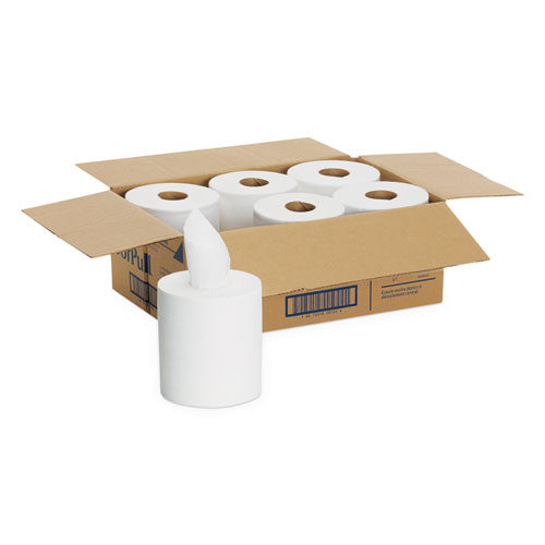 Image of Georgia Pacific® Professional 28124 SofPull CenterPull Perforated Paper Towels, 1-Ply, 7.8 x 15, White, 320/Roll, 6 Rolls/Carton